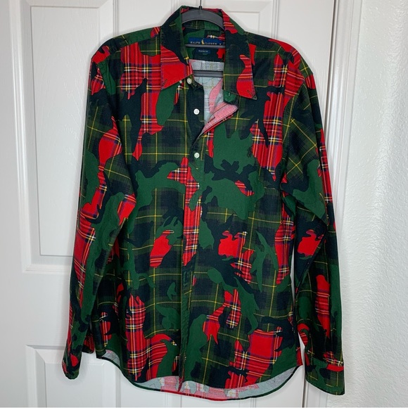 Polo Ralph Lauren 
Camo & Plaid Printed Oxford Med - Picture 3 of 6